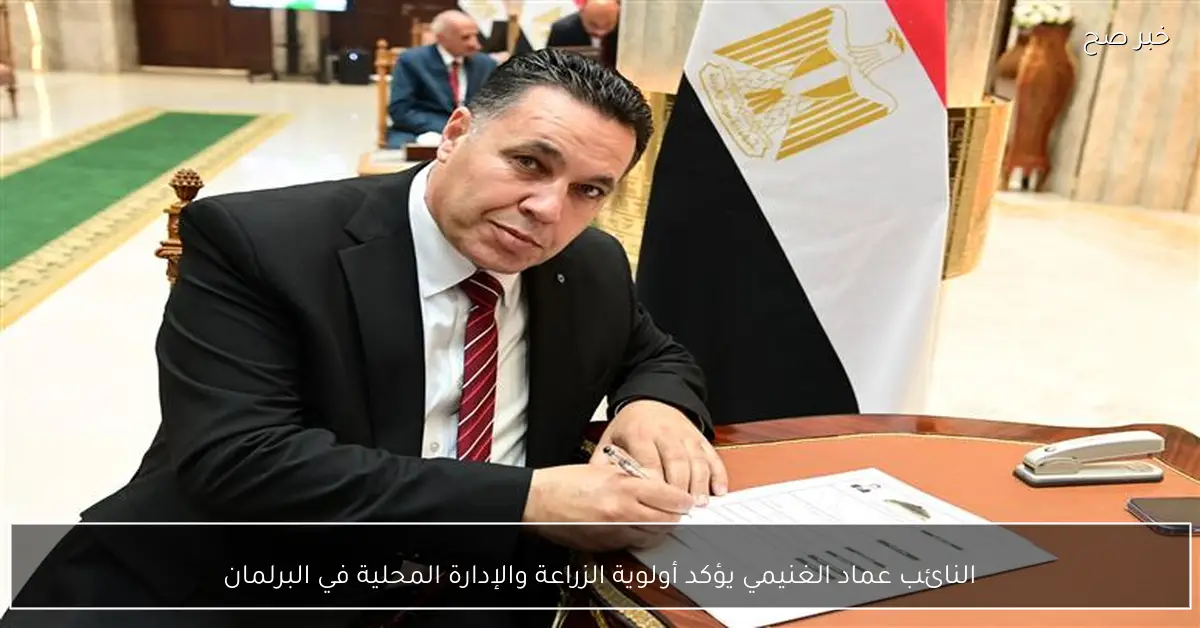 النائب عماد الغنيمي يؤكد أولوية الزراعة والإدارة المحلية في البرلمان