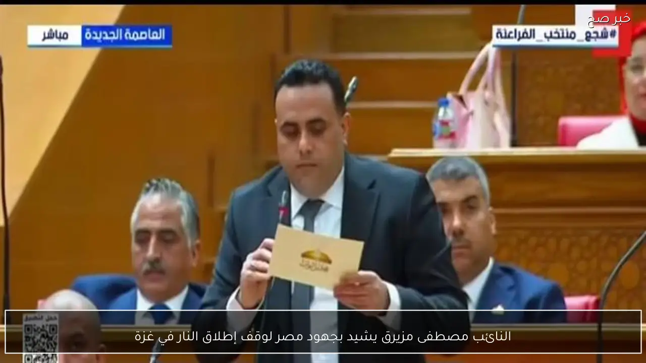 النائب مصطفى مزيرق يشيد بجهود مصر لوقف إطلاق النار في غزة