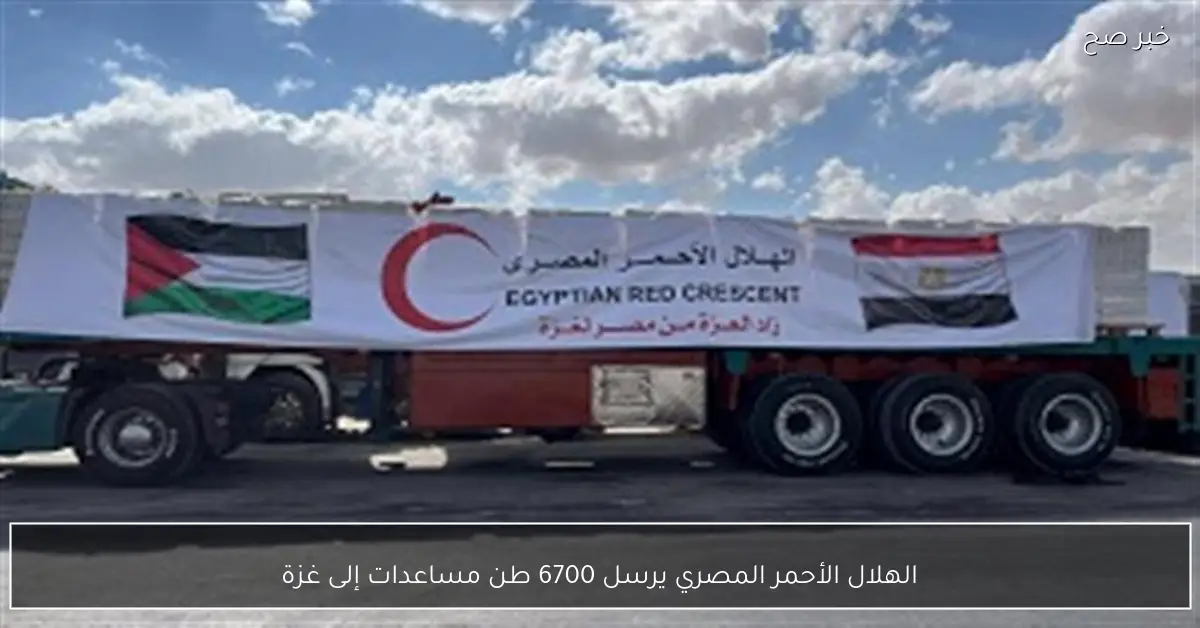 الهلال الأحمر المصري يرسل 6700 طن مساعدات إلى غزة