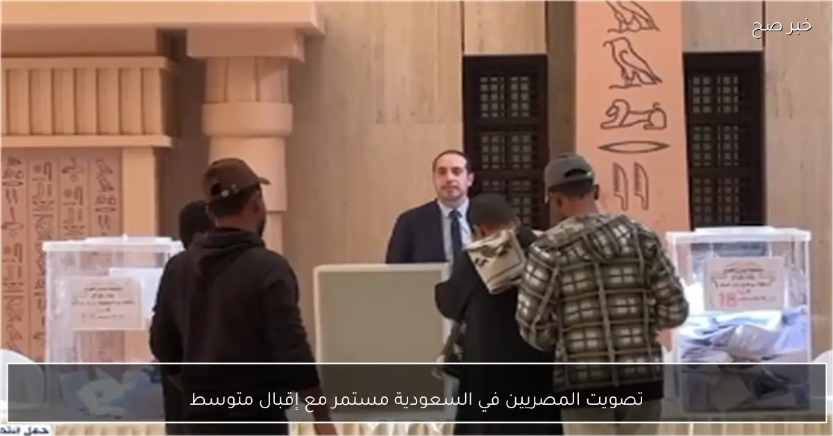 تصويت المصريين في السعودية مستمر مع إقبال متوسط