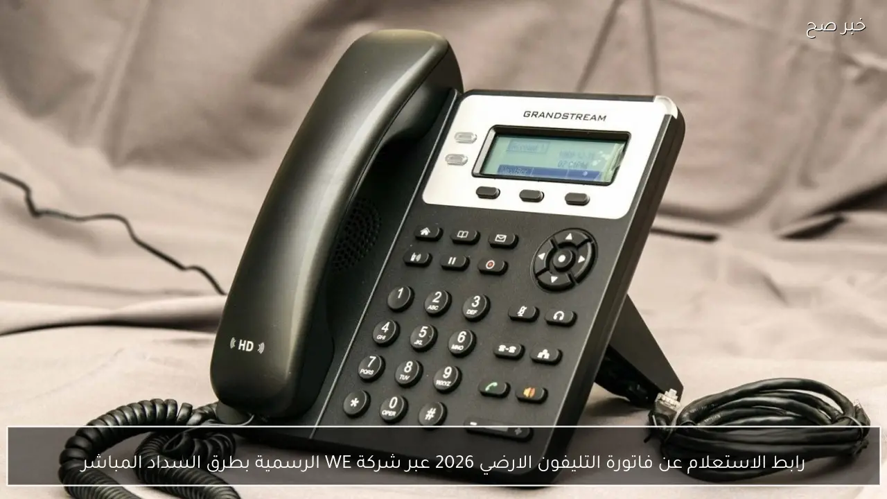 رابط الاستعلام عن فاتورة التليفون الارضي 2026 عبر شركة WE الرسمية بطرق السداد المباشر