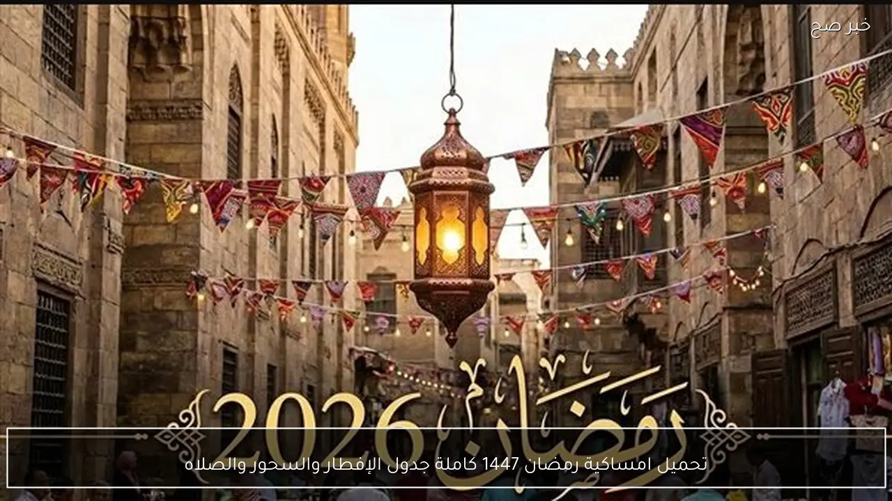 تحميل امساكية رمضان 1447 كاملة جدول الإفطار والسحور والصلاه