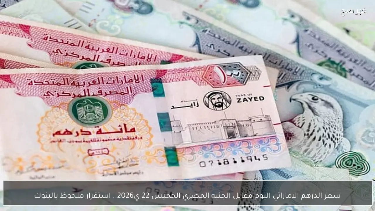 سعر الدرهم الاماراتي اليوم مقابل الجنيه المصري الخميس 22 يناير 2026 واستقرار ملحوظ بالبنوك