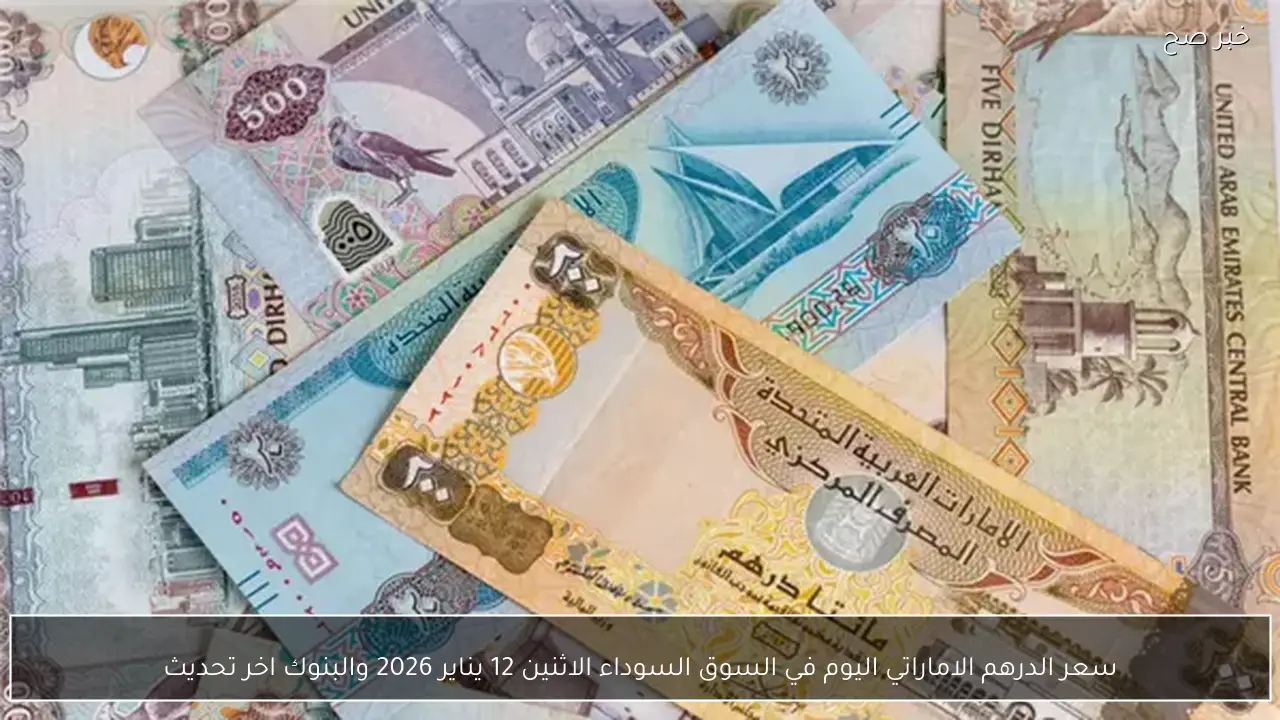 سعر الدرهم الاماراتي اليوم في السوق السوداء الاثنين 12 يناير 2026 والبنوك اخر تحديث