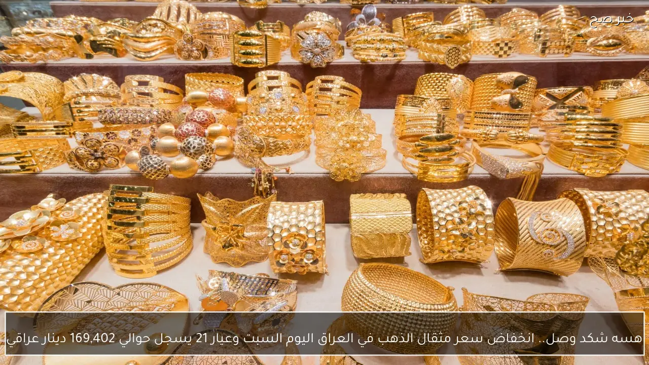 هسه شكد وصل.. انخفاض سعر مثقال الذهب في العراق اليوم السبت وعيار 21 يسجل حوالي 169,402 دينار عراقي
