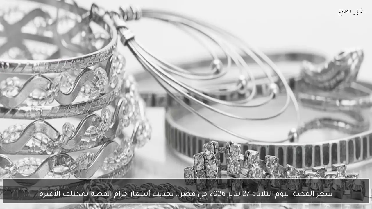 سعر الفضة اليوم الثلاثاء 27 يناير 2026 في مصر.. تحديث أسعار جرام الفضة بمختلف الأعيرة
