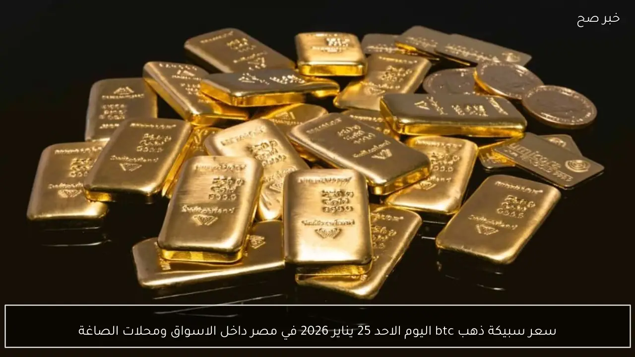 سعر سبيكة ذهب btc اليوم الاحد 25 يناير 2026 في مصر داخل الاسواق ومحلات الصاغة