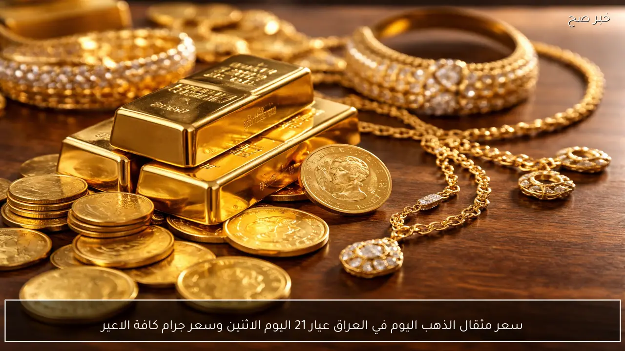 سعر مثقال الذهب اليوم في العراق عيار 21 اليوم الاثنين وسعر جرام كافة الاعيرة بالصاغة