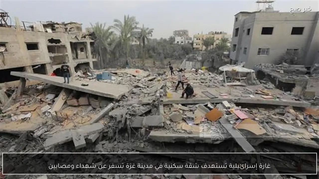 غارة إسرائيلية تستهدف شقة سكنية في مدينة غزة تسفر عن شهداء ومصابين