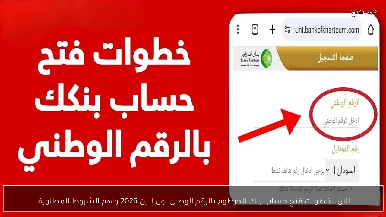 افتح الان.. طريقة فتح حساب بنك الخرطوم أون لاين 2026 بالرقم الوطني