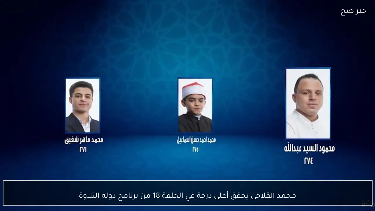 محمد القلاجى يحقق أعلى درجة في الحلقة 18 من برنامج دولة التلاوة