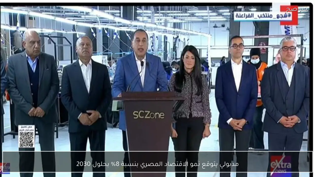 مدبولي يتوقع نمو الاقتصاد المصري بنسبة 8% بحلول 2030