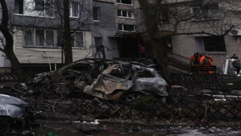 آثار قصف روسي على أوكرانيا