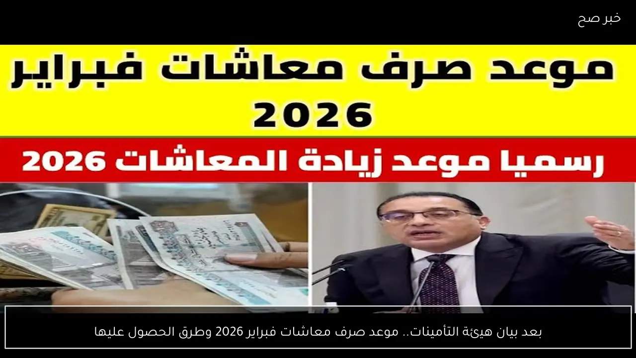 بعد بيان هيئة التأمينات.. موعد صرف معاشات فبراير 2026 وطرق الحصول عليها