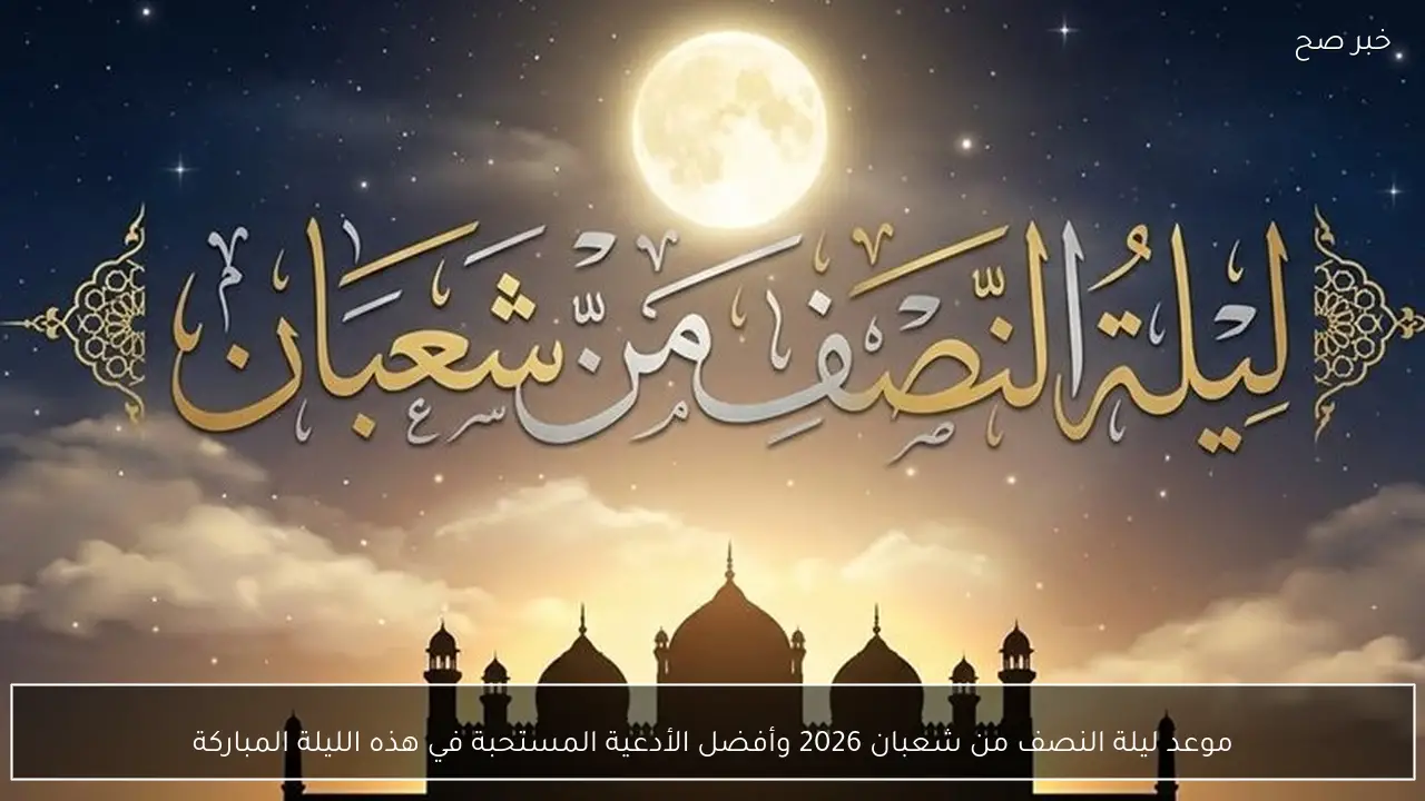 موعد ليلة النصف من شعبان 2026 وأفضل الأدعية المستحبة في هذه الليلة المباركة