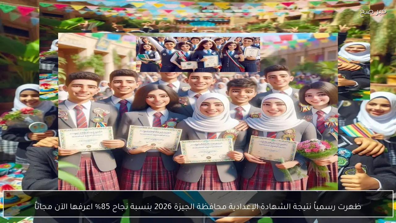 ظهرت رسمياً نتيجة الشهادة الإعدادية محافظة الجيزة 2026 بنسبة نجاح 85% اعرفها الآن gizaedu.net