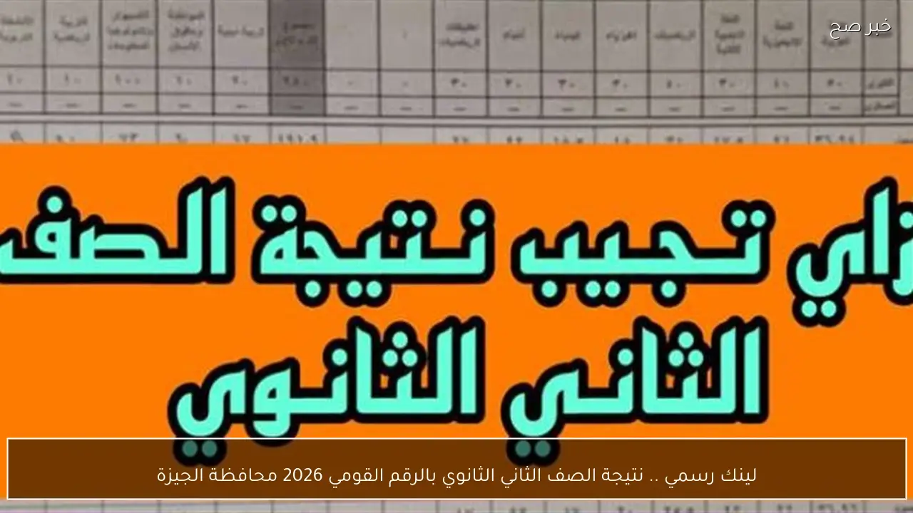 لينك رسمي .. نتيجة الصف الثاني الثانوي بالرقم القومي 2026 محافظة الجيزة