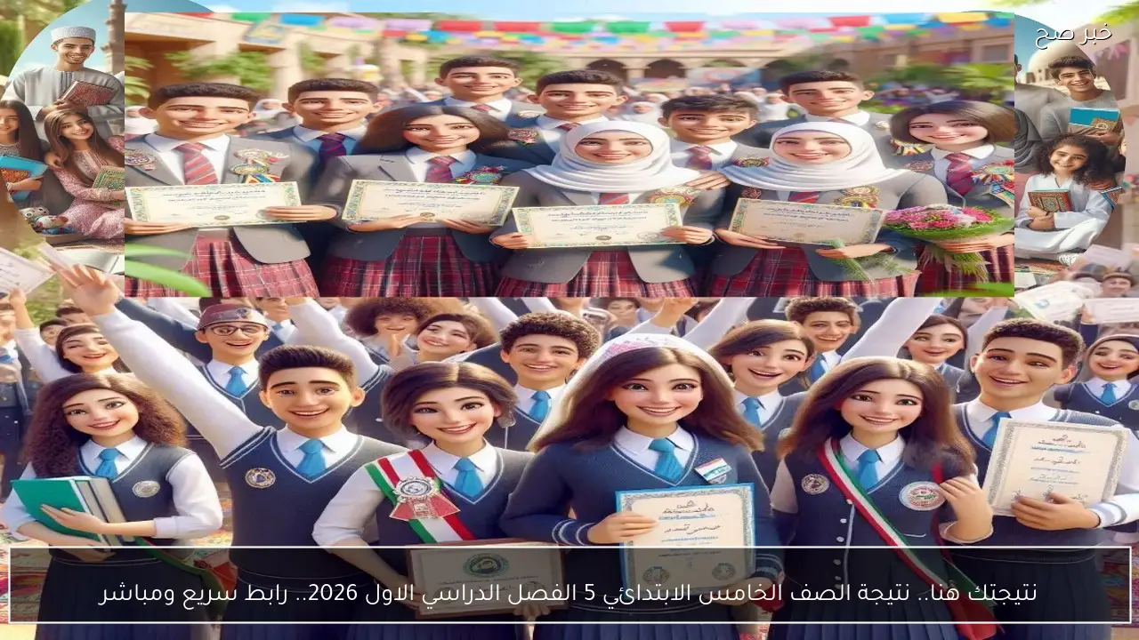 نتيجتك هنا.. نتيجة الصف الخامس الابتدائي 5 الفصل الدراسي الاول 2026.. رابط سريع ومباشر