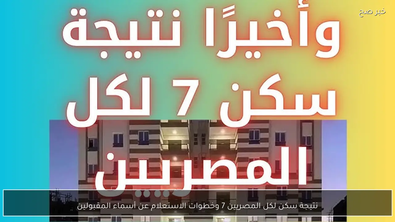 نتيجة سكن لكل المصريين 7 وخطوات الاستعلام عن أسماء المقبولين