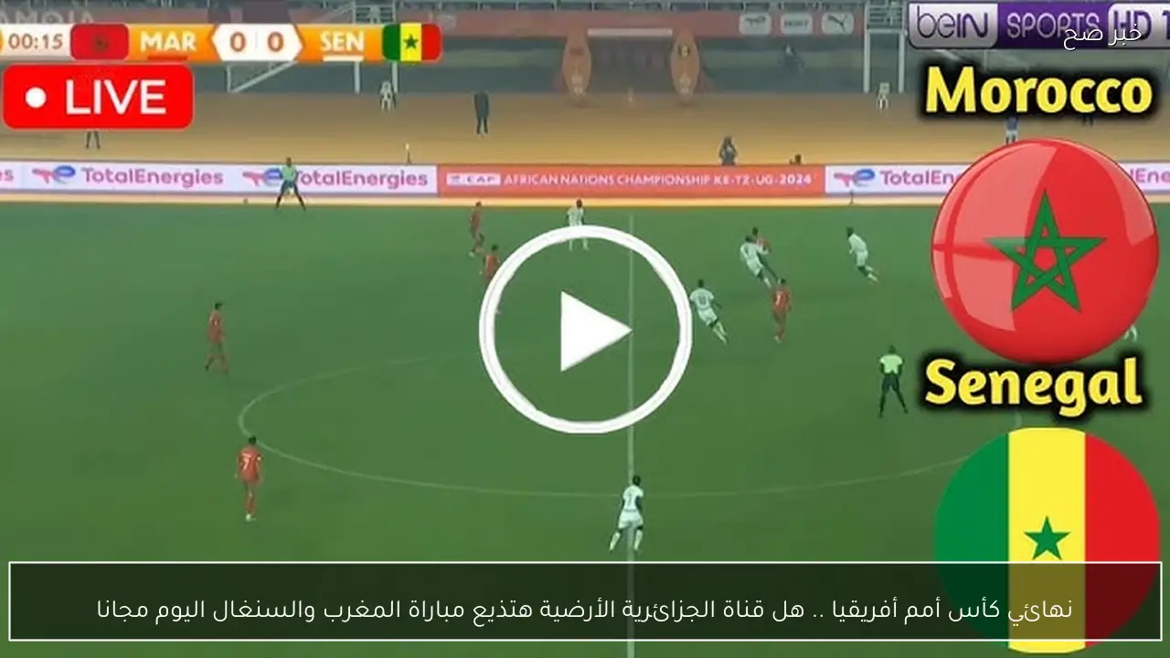 نهائي كأس أمم أفريقيا .. هل قناة الجزائرية الأرضية هتذيع مباراة المغرب والسنغال اليوم مجانا