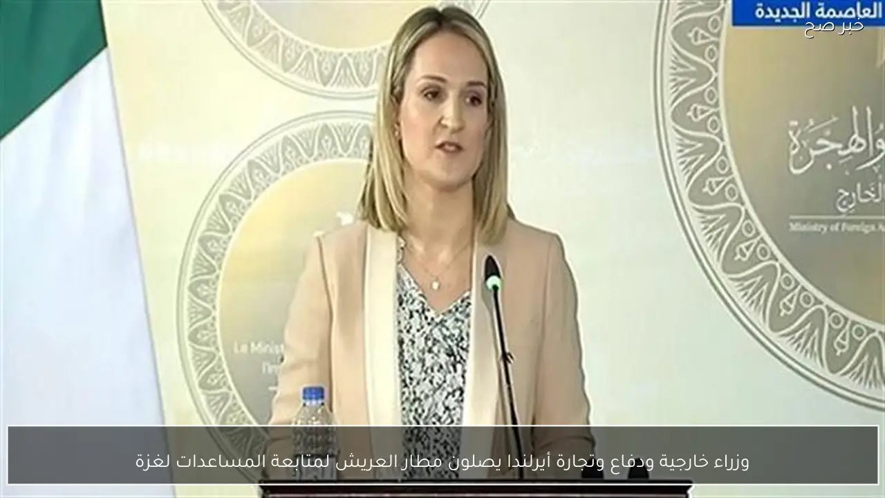 وزراء خارجية ودفاع وتجارة أيرلندا يصلون مطار العريش لمتابعة المساعدات لغزة