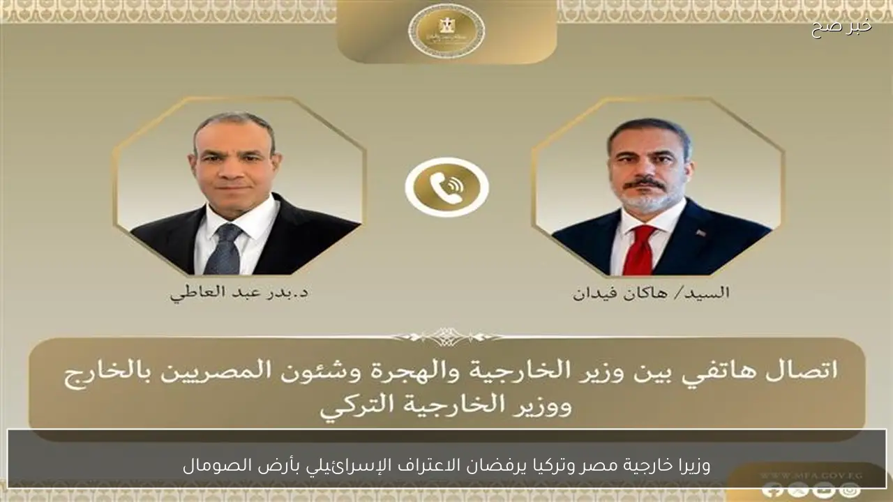 وزيرا خارجية مصر وتركيا يرفضان الاعتراف الإسرائيلي بأرض الصومال