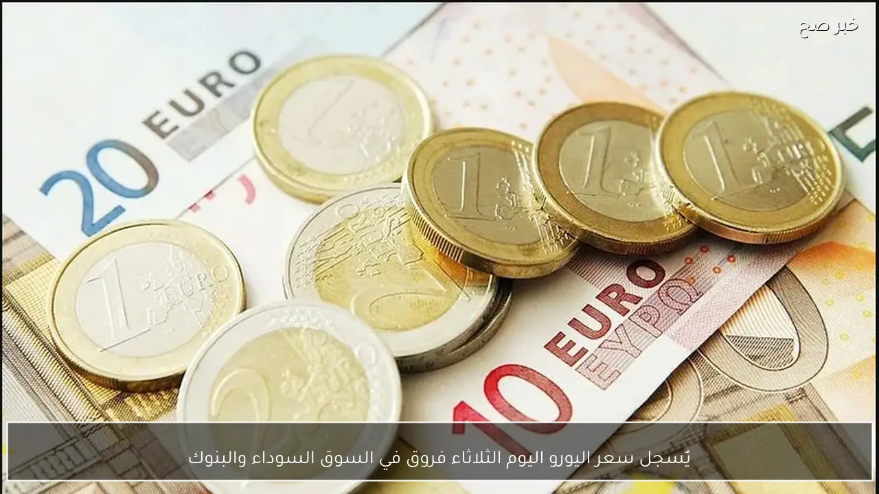 يٌسجل سعر اليورو اليوم الثلاثاء فروق في السوق السوداء والبنوك