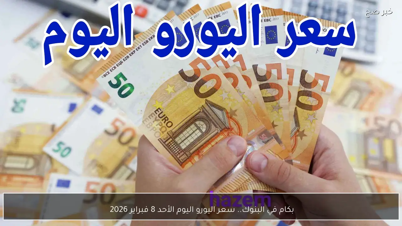 بكام في البنوك.. سعر اليورو اليوم الأحد 8 فبراير 2026 