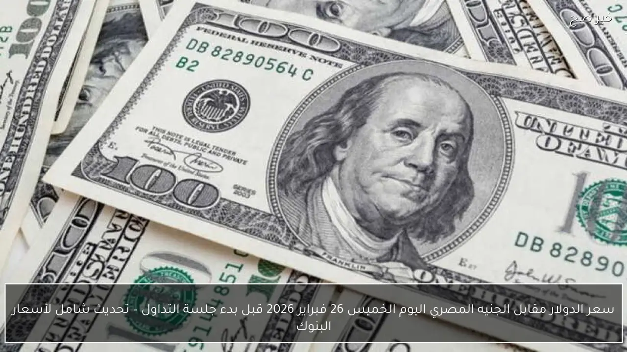 سعر الدولار مقابل الجنيه المصري اليوم الخميس 26 فبراير 2026 قبل بدء جلسة التداول – تحديث شامل لأسعار البنوك