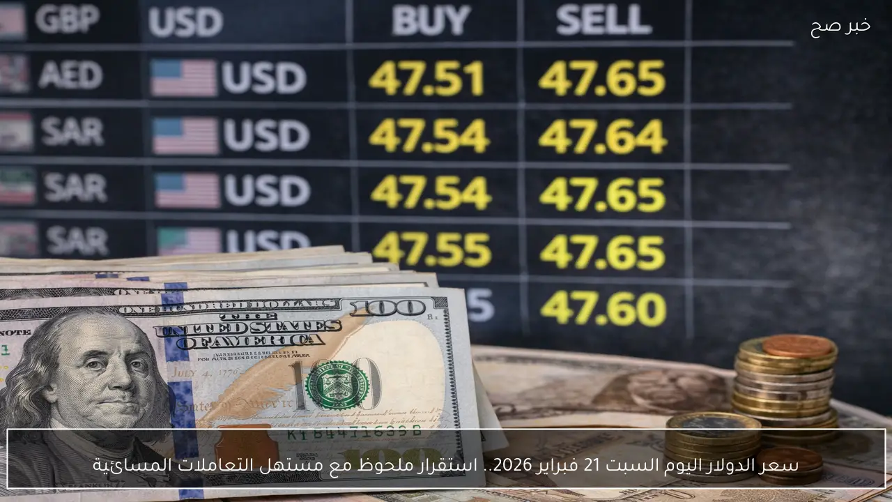 سعر الدولار اليوم السبت 21 فبراير 2026.. استقرار ملحوظ مع مستهل التعاملات المسائية