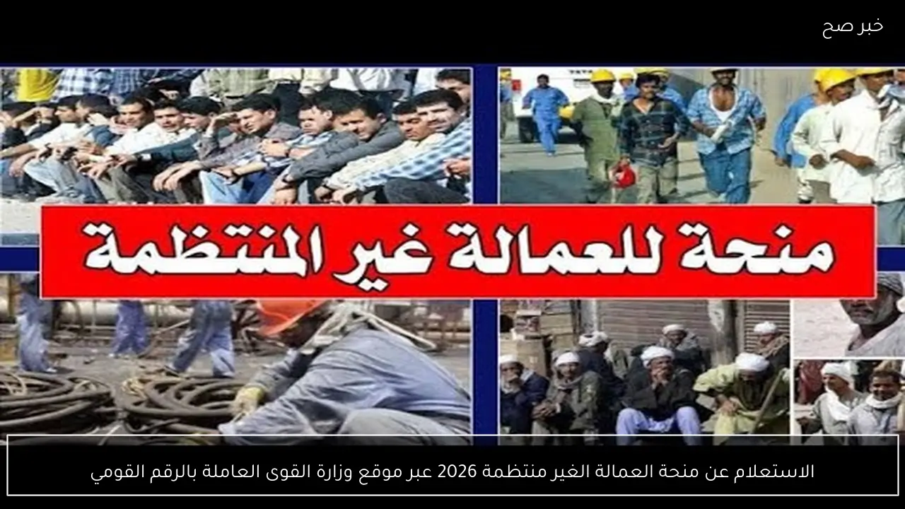 1500 جنية.. الاستعلام عن منحة العمالة الغير منتظمة 2026 عبر موقع وزارة القوى العاملة بالرقم القومي