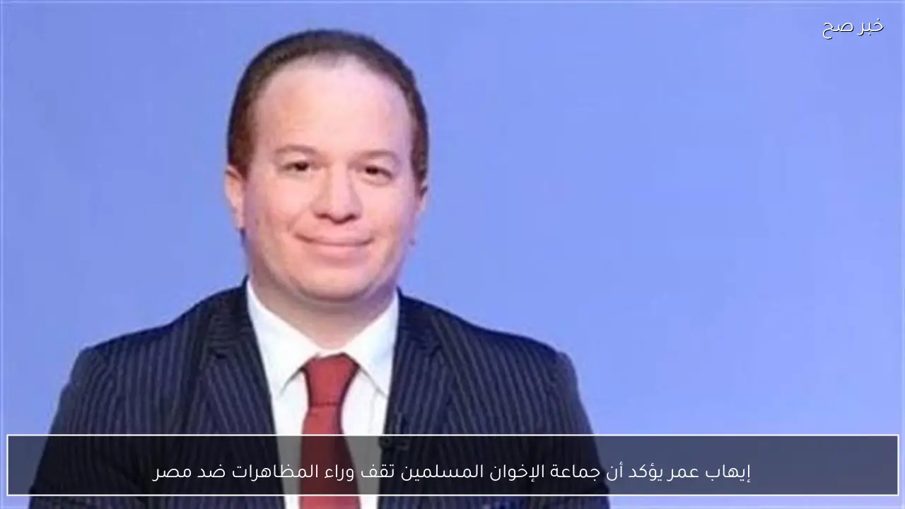 إيهاب عمر يؤكد أن جماعة الإخوان المسلمين تقف وراء المظاهرات ضد مصر