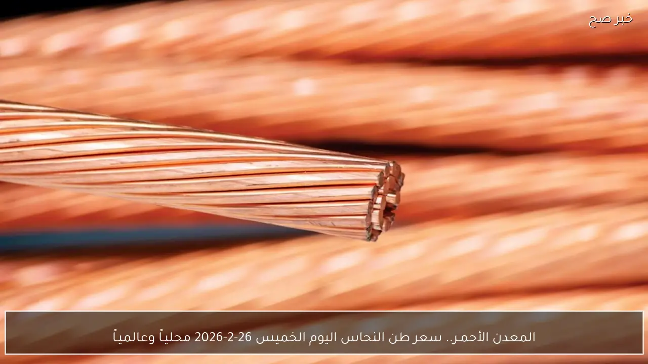المعدن الأحمـر.. سعر طن النحاس اليوم الخميس 26-2-2026 محليـاً وعالميـاً
