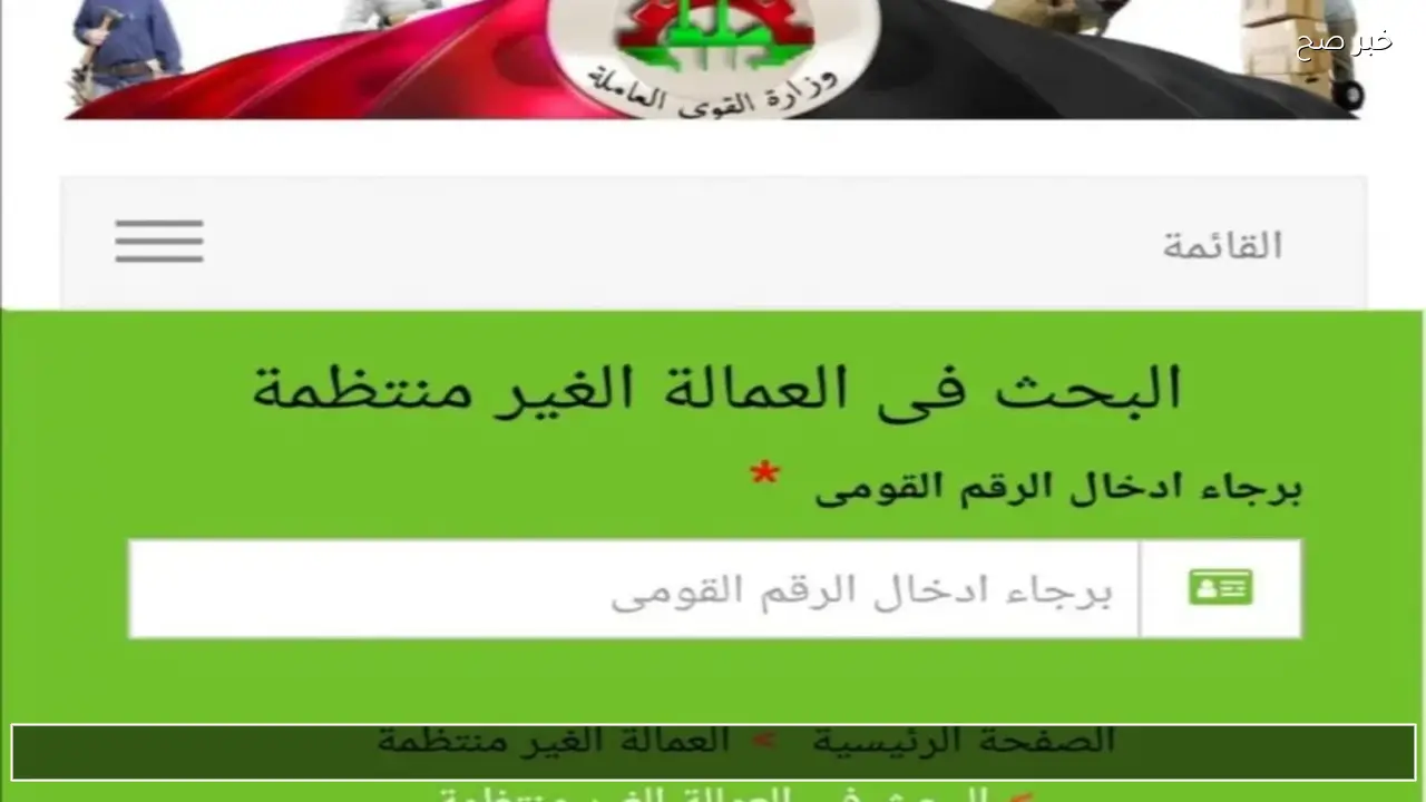 منحة العمالة غير المنتظمة 2026 بالرقم القومي manpower.gov.eg.. خطوات الاستعلام والتسجيل وشروط الحصول على دعم رمضان