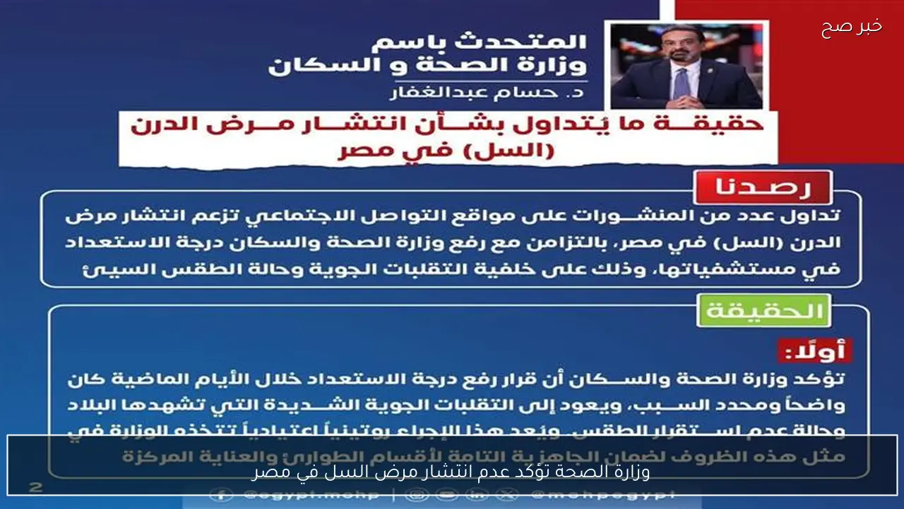 وزارة الصحة تؤكد عدم انتشار مرض السل في مصر