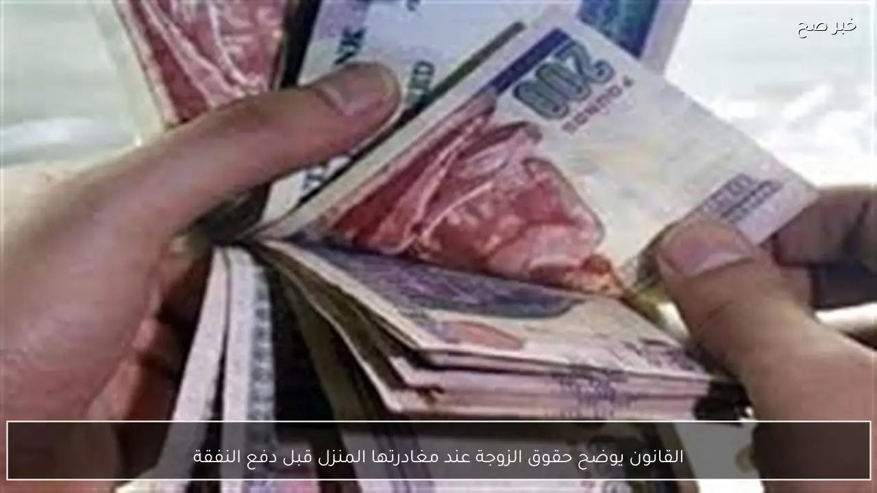 القانون يوضح حقوق الزوجة عند مغادرتها المنزل قبل دفع النفقة