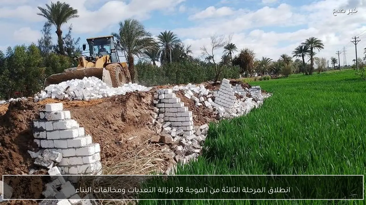 انطلاق المرحلة الثالثة من الموجة 28 لإزالة التعديات ومخالفات البناء