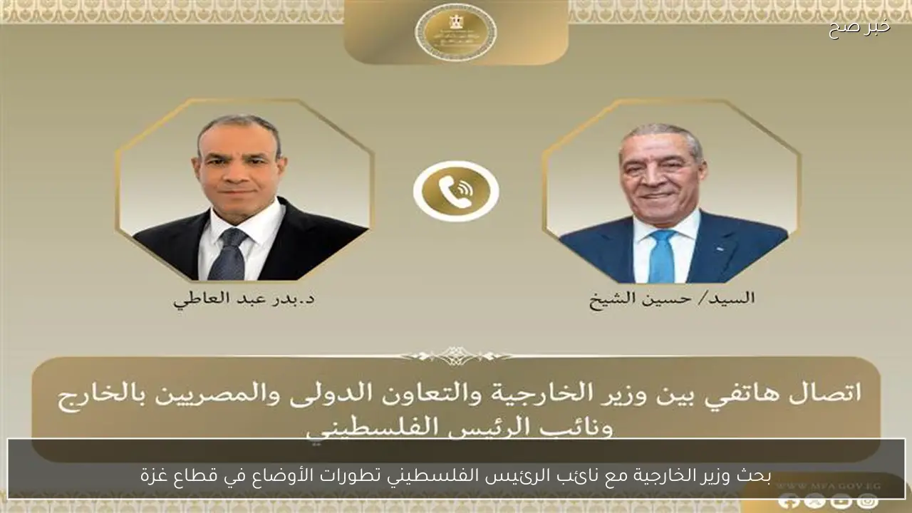 بحث وزير الخارجية مع نائب الرئيس الفلسطيني تطورات الأوضاع في قطاع غزة